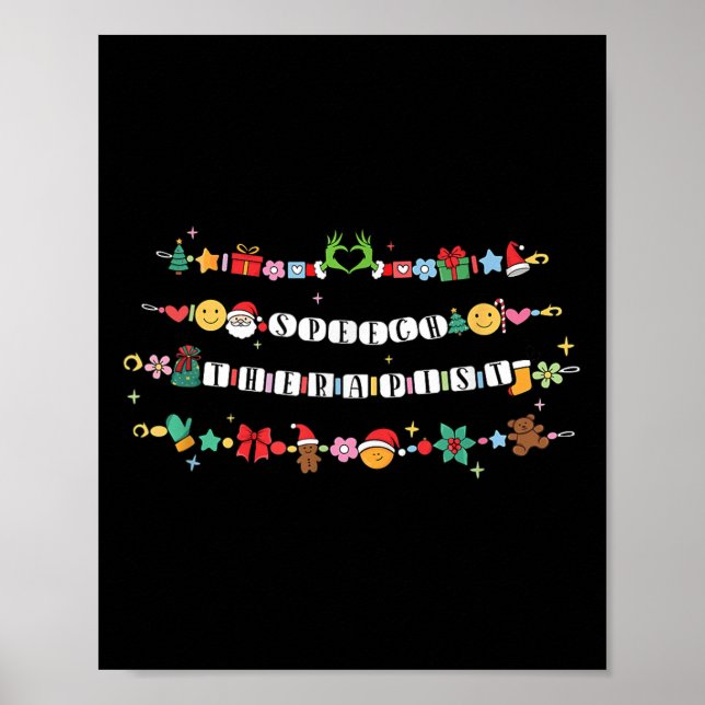 Speech Therast Bracelet Christmas Friendship Slp X Poster (Front)