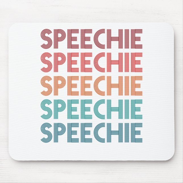 Speechie Retro Speech Pathology Pathologist SLP Mouse Mat (Front)