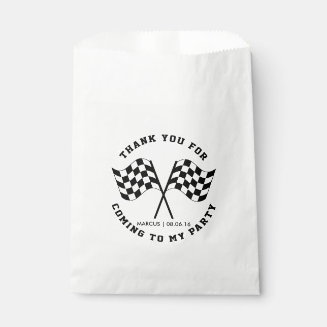 Speed and Adventure Race Birthday Favour Bags (Front)