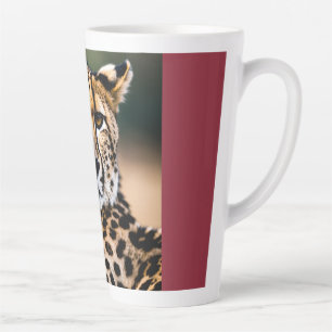 Speed and Grace: The Cheetah’s Gaze Latte Mug