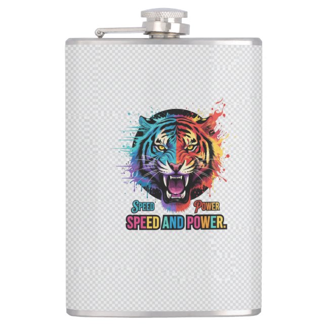 Speed and Power T-Shirt Hip Flask (Front)