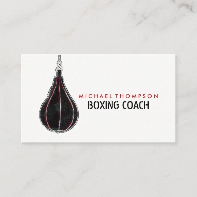 Speed Ball, Boxer, Boxing Trainer Business Card (Front)