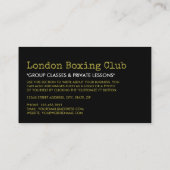 Speed Balls, Boxer, Boxing Trainer Business Card (Back)