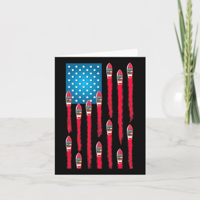Speed Boat Flag Design  Card (Front)