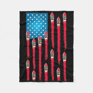 Speed Boat Flag Design Fleece Blanket