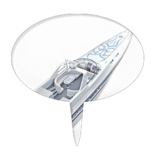 Speed Boat from Above Cake Pick