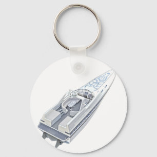 Speed Boat from Above Key Ring