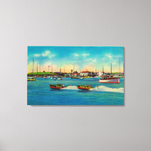 Speed Boating in Balboa, CaliforniaBalboa, CA Canvas Print