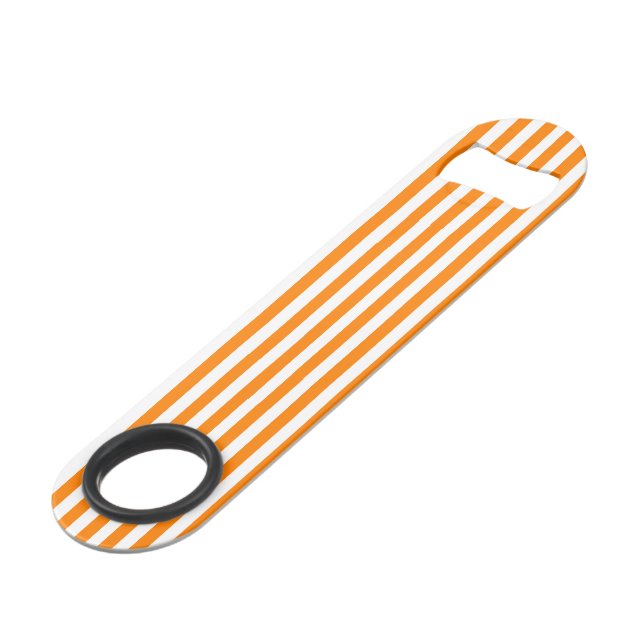Speed Bottle Opener Orange & White Stripe (Front Angled)