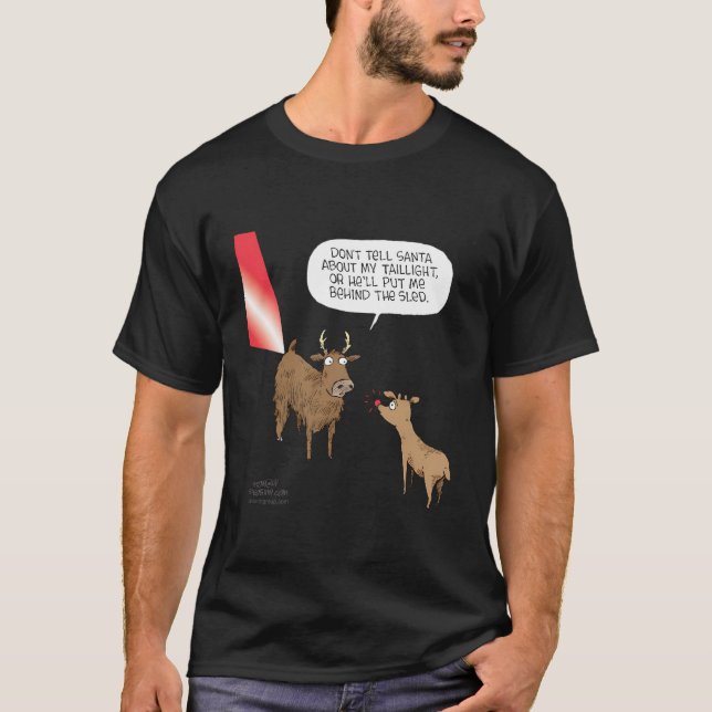 Speed Bump Christmas Sled Reindeer T-Shirt (Front)