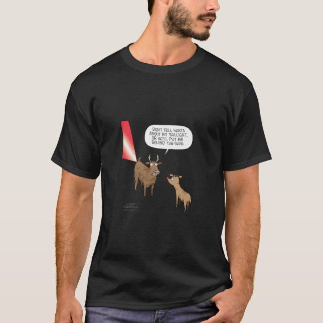 Speed Bump Christmas Sled Reindeer T-Shirt (Front)