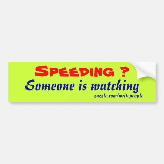 speed caution bumper stickers (Front)