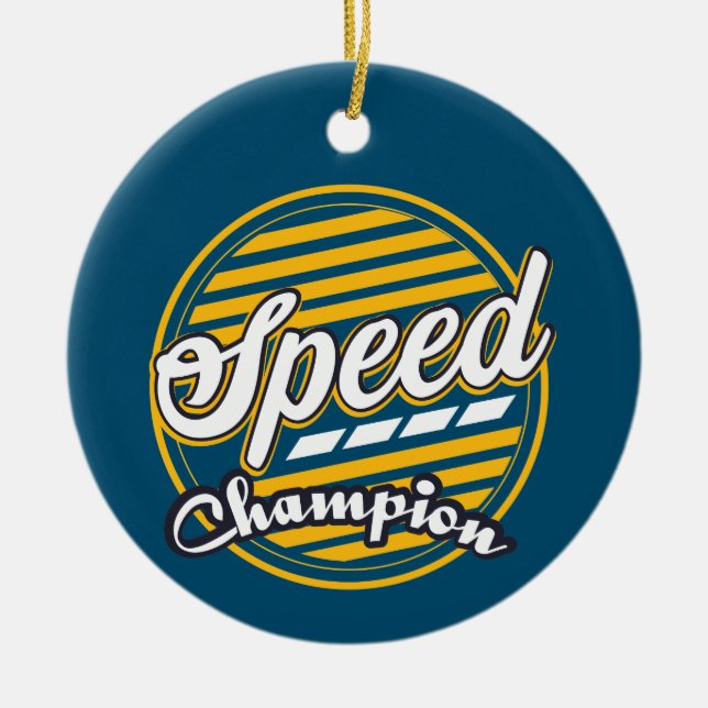 Speed Champion Ceramic Tree Decoration (Front)