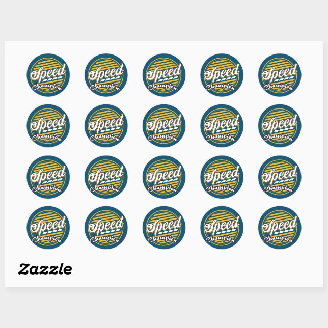 Speed Champion Classic Round Sticker (Sheet)