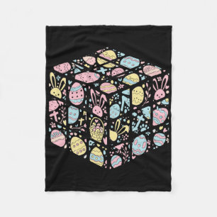 Speed Cube Bunny Easter Egg Easter Day Boys Mens K Fleece Blanket