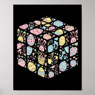 Speed Cube Bunny Easter Egg Easter Day Boys Mens K Poster