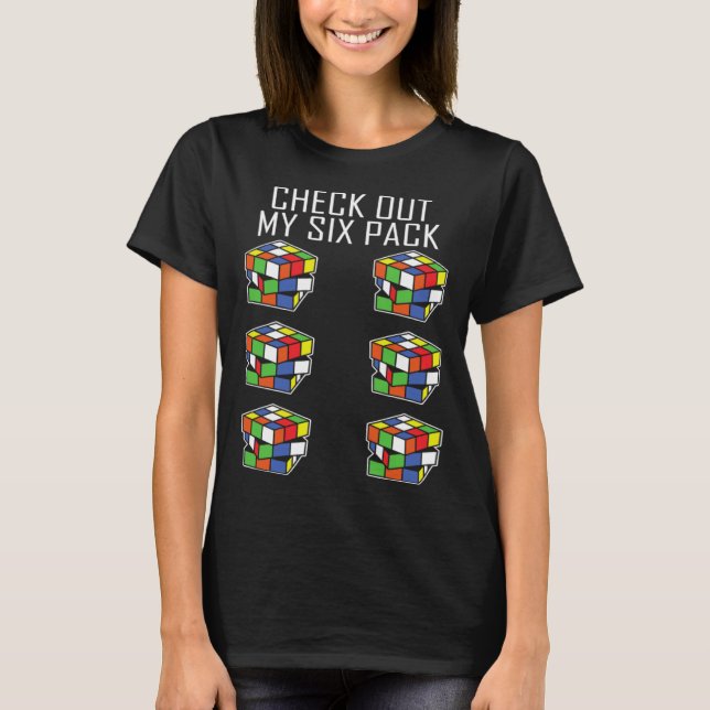 Speed Cubing Six Pack Speedcuber T-Shirt (Front)