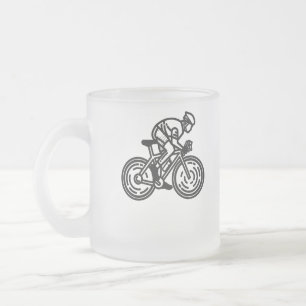 speed cyclist frosted glass coffee mug
