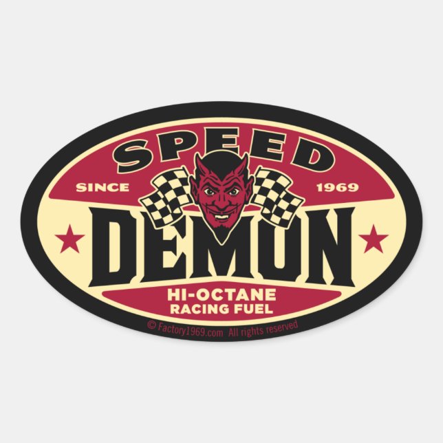 Speed Demon 003B Oval Sticker (Front)
