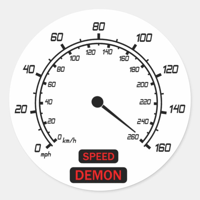 Speed Demon Classic Round Sticker (Front)