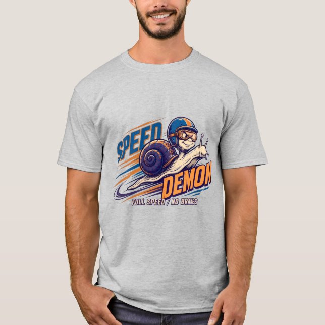 Speed Demon Funny Snail T-Shirt (Front)