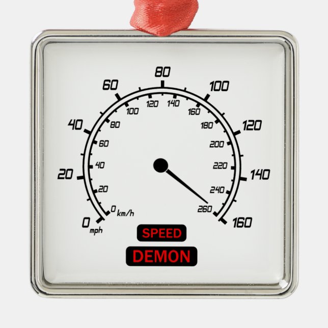 Speed Demon Metal Tree Decoration (Front)