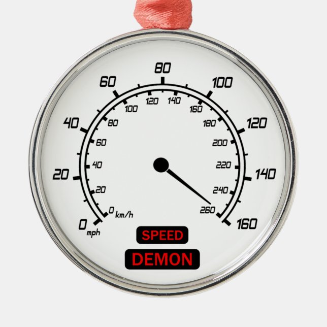 Speed Demon Metal Tree Decoration (Front)