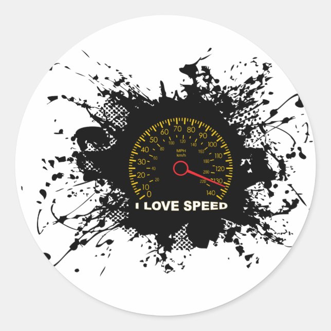 Speed Emblem Urban Style 3 Classic Round Sticker (Front)