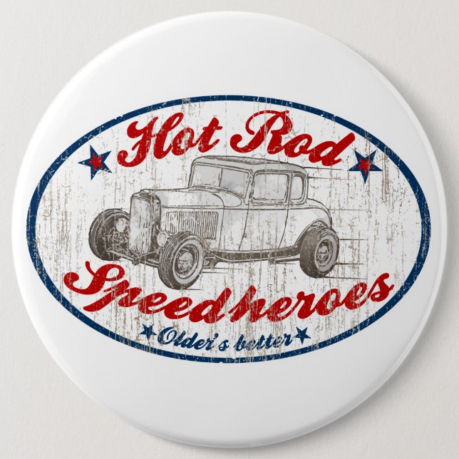 Speed heroes 6 cm round badge (Front)