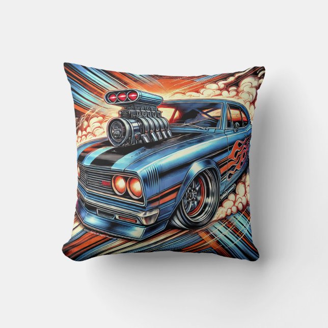 Speed in Motion Modern Home Decor 70's Cushion (Front)