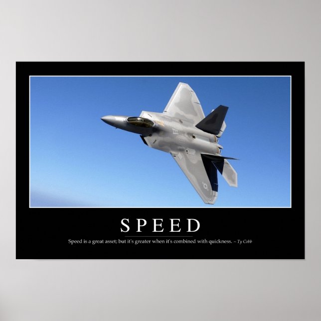 Speed: Inspirational Quote 2 Poster (Front)