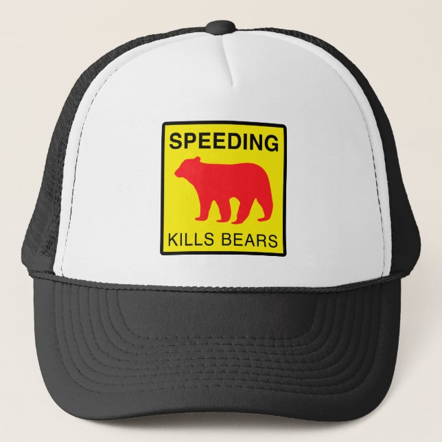 SPEED KILLS BEARS.ai Trucker Hat (Front)