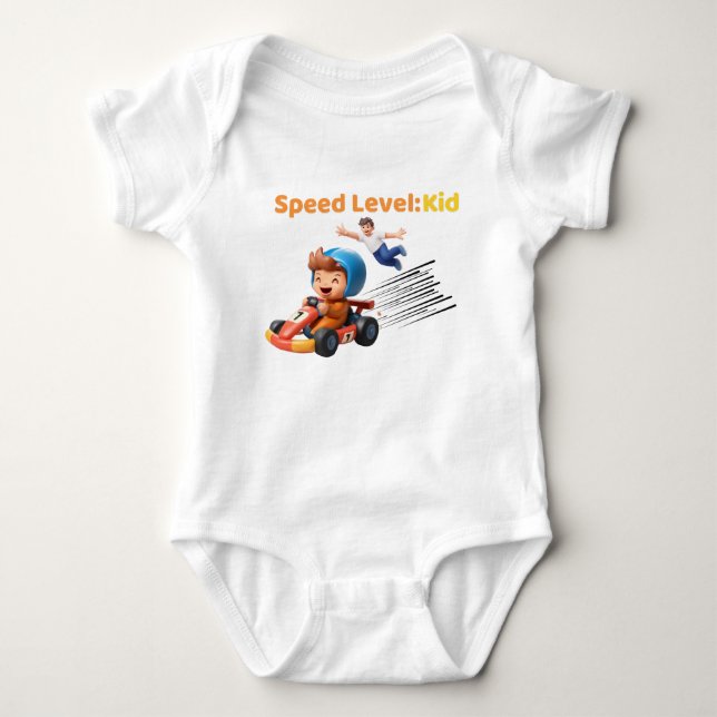 Speed Level: Kid Baby One‑Piece Bodysuit (Front)