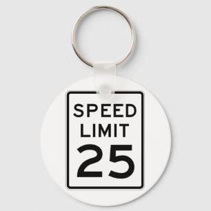 Speed Limit 25 Street Sign Key Ring