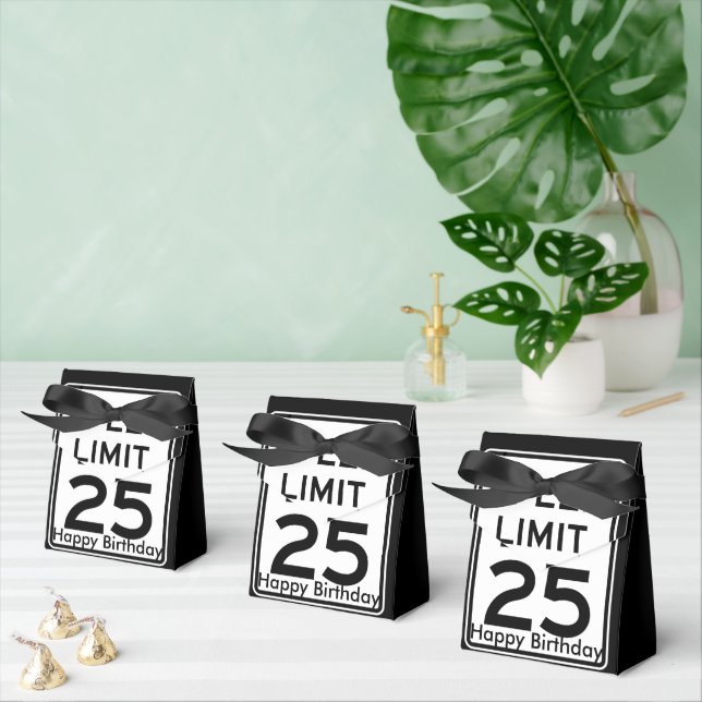 Speed Limit 25mph Birthday Sign  Favour Box (Multiple)