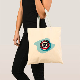 Speed Limit 50 Road Sign Tote Bag