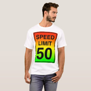 Speed Limit 50 Sign with Stoplight Colours T-Shirt