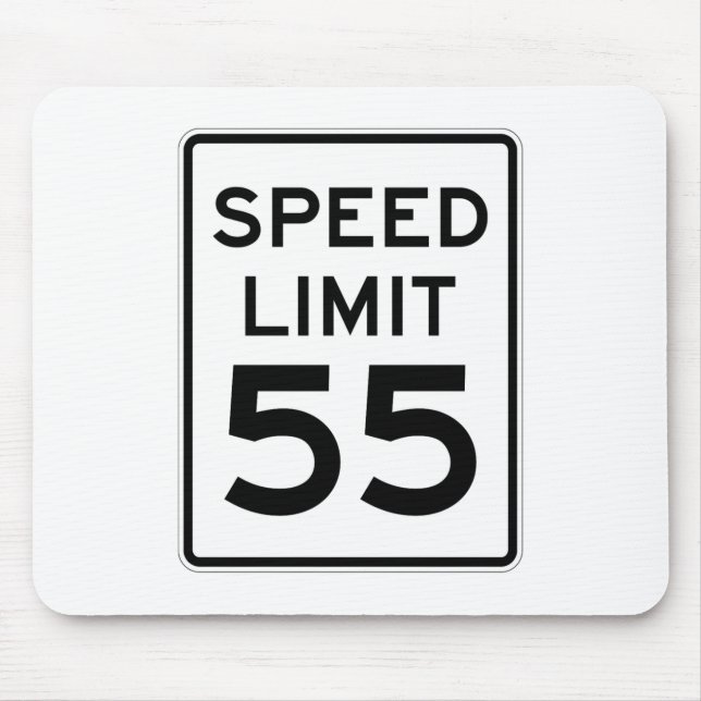 Speed Limit 55 MPH Sign Mouse Mat (Front)