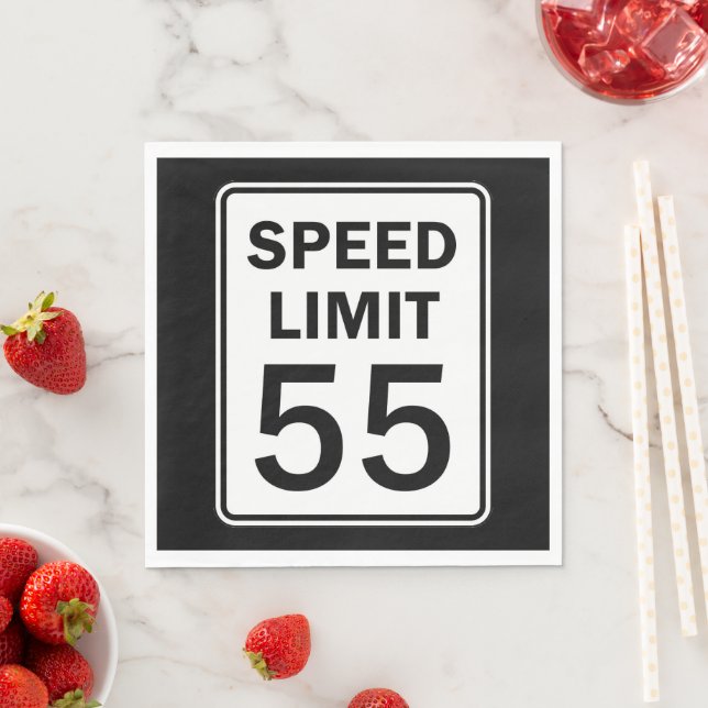 Speed Limit 55 Sign Luncheon Paper  Napkin (Insitu)