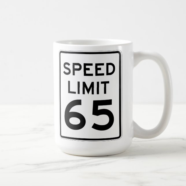 Speed Limit 65 MPH Sign Coffee Mug (Right)