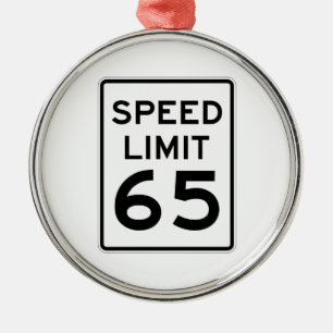 Speed Limit 65 MPH Sign Metal Tree Decoration