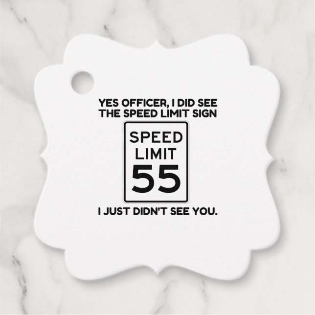 Speed Limit Favour Tags (Front)