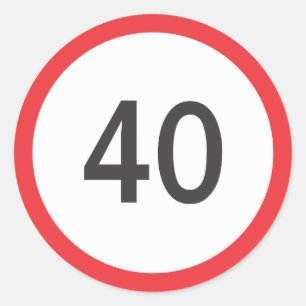 Speed limit forty classic round sticker