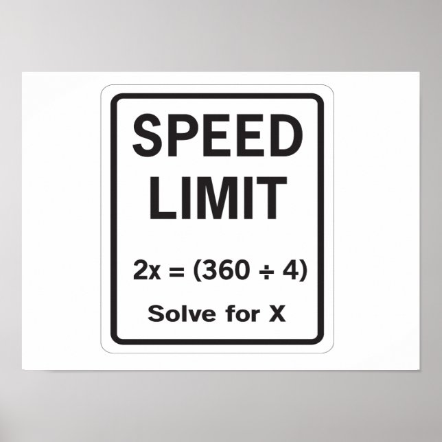 Speed Limit Math Poster (Front)