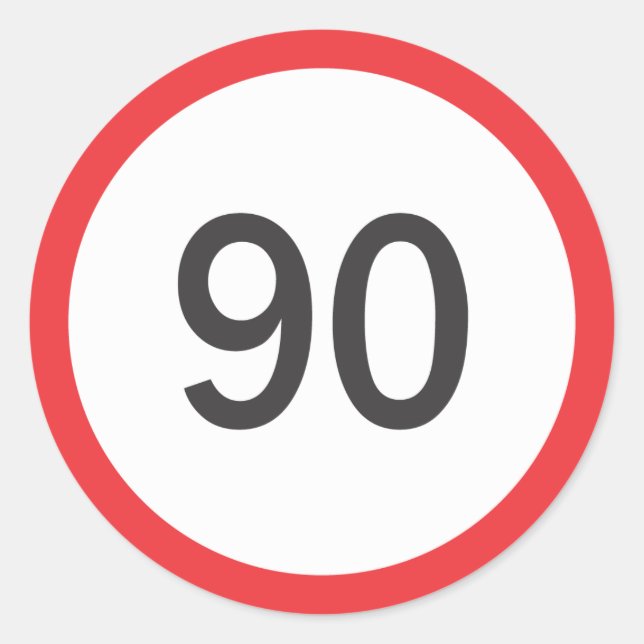 Speed limit nunety classic round sticker (Front)