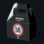 Speed limit road sign with CUSTOM AGE birthday Favour Box<br><div class="desc">Customise your age for the perfect cars and drivers themed birthday party. Red round traffic speed sign with a modern graphic style.
Please check the matching collection for COORDINATING ITEMS.
Original artworks by PUPSIKU STUDIO. 100% unique product</div>
