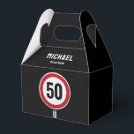 Speed limit road sign with CUSTOM AGE birthday Favour Box<br><div class="desc">Customise your age for the perfect cars and drivers themed birthday party. Red round traffic speed sign with a modern graphic style.
Please check the matching collection for COORDINATING ITEMS.
Original artworks by PUPSIKU STUDIO. 100% unique product</div>