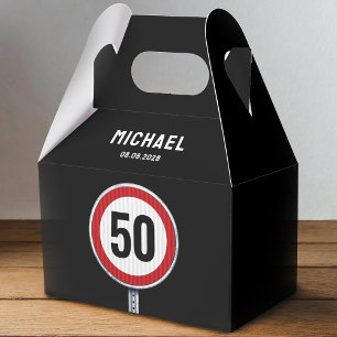 Speed limit road sign with CUSTOM AGE birthday Favour Box