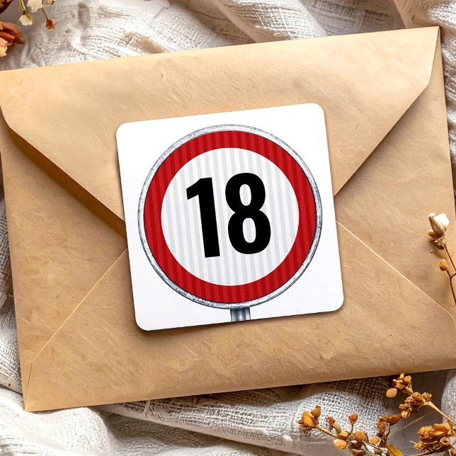 Speed limit road sign with custom age birthday square sticker (Creator Uploaded)