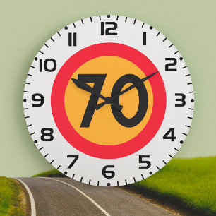 Speed Limit Seventy  Large Clock